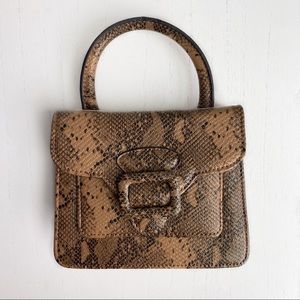 Urban Outfitters Black Tan Snake Print Micro Purse